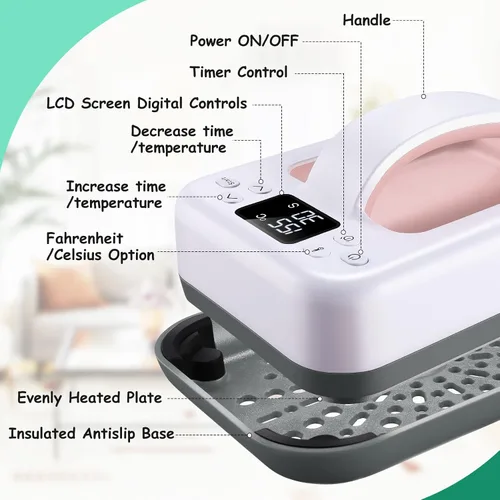 Miniatura 2 de Prensa de Calor Pequeña Máquina de Prensa de Calor para Transferencia de Calor, 7 × 5 pulgadas Portátil Easy Press Mini Prensa de Calor para Regalo