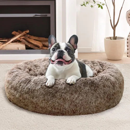 Miniatura 61 de JOLLYVOGUE Cama Calmante para Perros Pequeños - Cama para Perros Pequeños en Forma de Dona Lavable de 23 Pulgadas para Gatitos y Cachorros, Camas