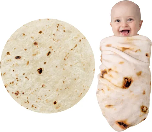 Jorbest Manta envolvente de tortilla de burrito, regalos para bebé recién nacido, manta de bebé de tortilla, regalos divertidos para baby shower,