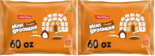 Miniatura 11 de Malt-O-Meal Frosted Mini Spooners Cereal de desayuno de grano entero, cereal de trigo desmenuzado glaseado crujiente, cereal grande para la familia