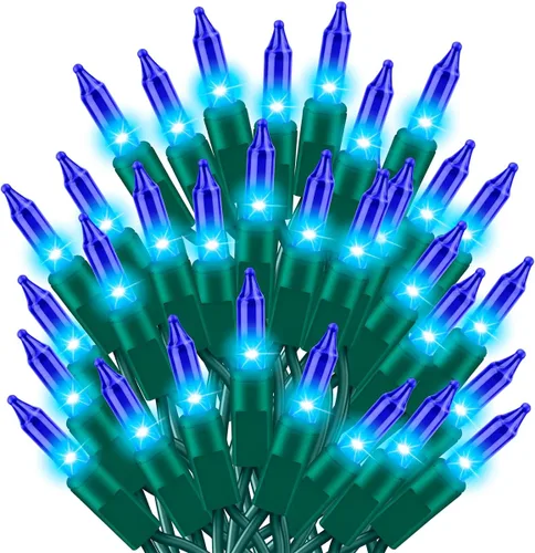 Miniatura 10 de Ultra-brillantes luces de Navidad rosa mini de 100L 19.6 pies, cadena de luces incandescentes UL listadas, se conectan de extremo a extremo, juego
