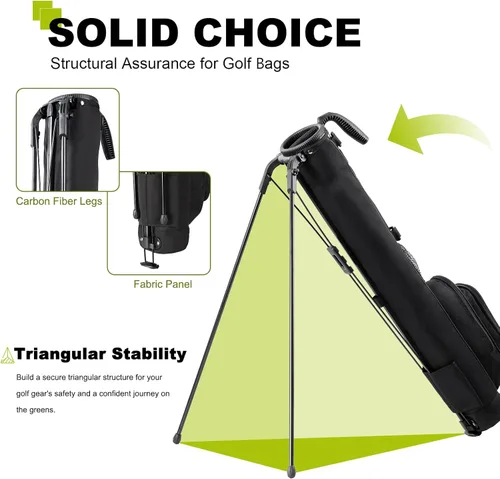 Miniatura 4 de UNIHIMAL Bolsa de Golf Ligera con Soporte para Transportar – Fácil de Transportar y Duradera Bolsa de Golf Pitch n Putt para el Campo de Práctica