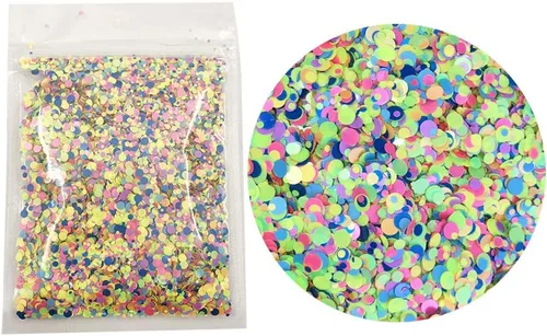 Miniatura 45 de Paquete de 0.35 onzas por paquete, astilla de 0.47 pulgadas con purpurina de huesos grandes, para festivales, rave, maquillaje, rostro, cuerpo