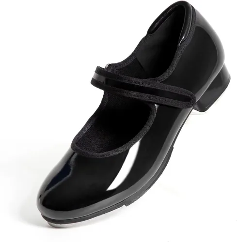 Miniatura 6 de Zapatos de baile de fácil correa con piel sintética para niños y niñas.