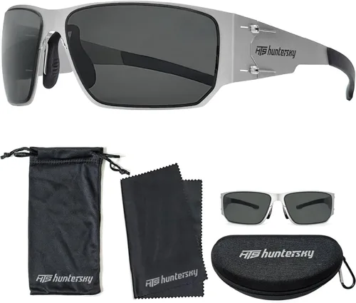 Miniatura 11 de HTS HUNTERSKY M02 0.6 delgado japonés 301 acero inoxidable ligero MILSPEC 0.098 in espesor impacto polarizado anti niebla gafas