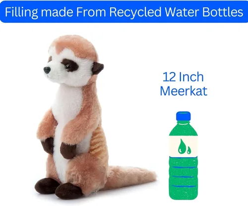 Miniatura 10 de The Petting Zoo Suricata de peluche, regalos para niños, animales salvajes del zoológico Onez, juguete de peluche de suricata de 12 pulgadas