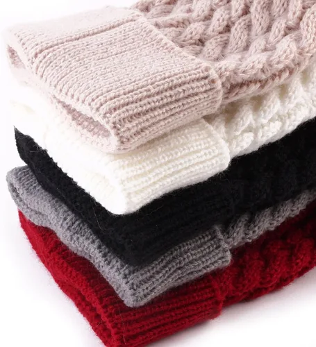 Miniatura 4 de oenbopo Baby Winter Warm Knit Hat Infant Toddler Kid Crochet Fur Hairball Beanie Cap