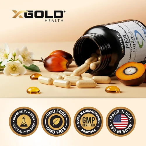 Miniatura 6 de Palmitoiletanolamida 630 mg + luteolina estandarizada 98% - Guisante micronizado 99% altamente purificado y biodisponible - Hecho en Estados Unidos