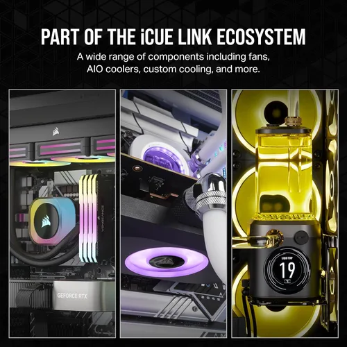 Miniatura 8 de CORSAIR iCUE Link RX120 RGB Ventilador PWM de 120 mm - Rodamiento de cúpula magnética - Ventilador individual - Negro