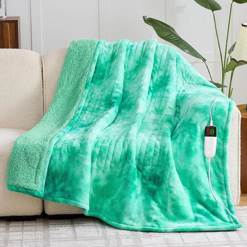 greenoak Manta eléctrica con calefacción, manta térmica de piel sintética Sherpa para sofá cama, regalos cálidos de invierno para mujeres/ella,