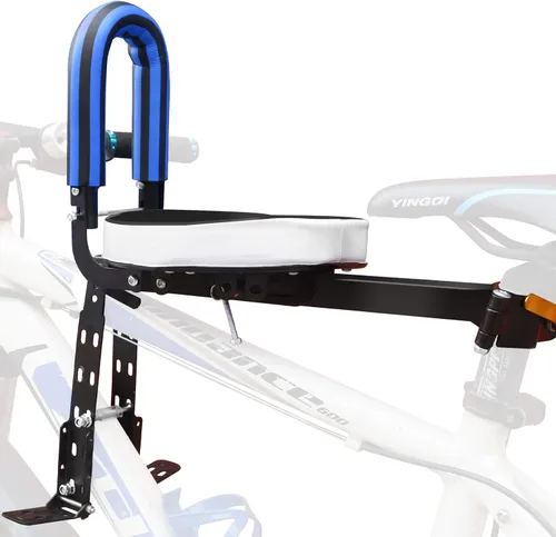 Miniatura 10 de XIEEIX Asiento de bicicleta para niños, portátil, retráctil, plegable, montado en la parte delantera, adecuado para niños de 1 a 3 años, asiento
