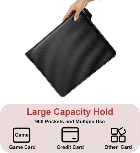 Miniatura 3 de Álbumes para cartas coleccionables, fundas protectoras para cartas coleccionables, carpeta para tarjetas de 18 bolsillos, estuche para cartas de 900