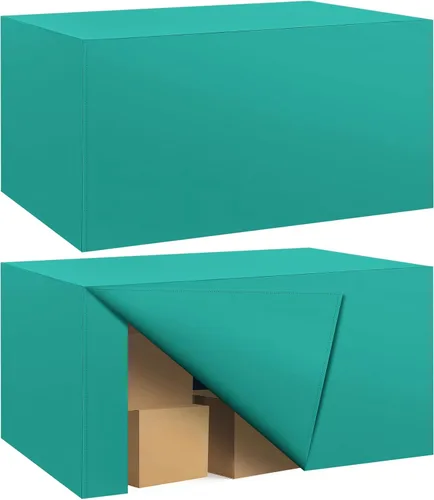 Miniatura 25 de Paquete de 2 manteles ajustados para mesa rectangular de 4 pies, 48 x 24 pulgadas, cubiertas de mesa verde manzana, tela de poliéster resistente al