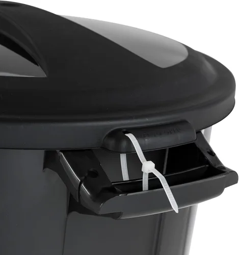 Miniatura 3 de United Solution TI0087 - Contenedor de basura redondo de 20 galones, color negro, fácil de transportar con construcción resistente, asas de paso