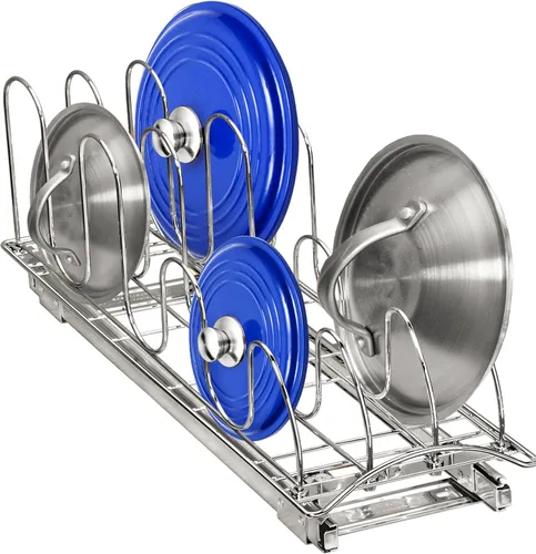 LYNK PROFESSIONAL® Organizador de tapas extraíbles para ollas y sartenes debajo del gabinete, organizador de hojas de galletas para gabinete, cajón