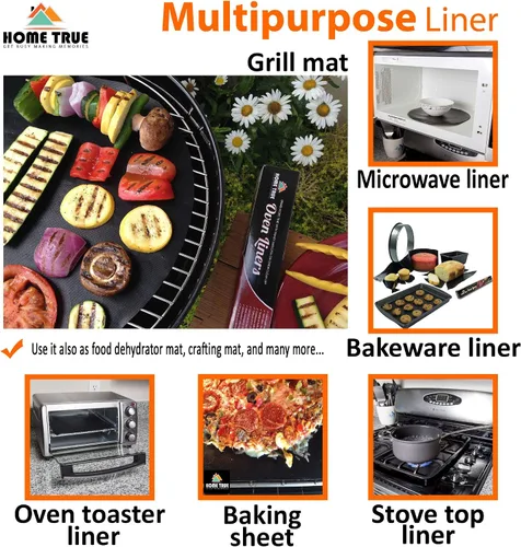Miniatura 5 de Home True Ovenliner - Alfombrilla antiadherente para microondas, tostadora, color negro, 70 x 16.25 pulgadas
