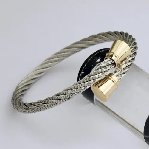 Miniatura 2 de CHRAN Pulsera trenzada de acero inoxidable de plata 7.4