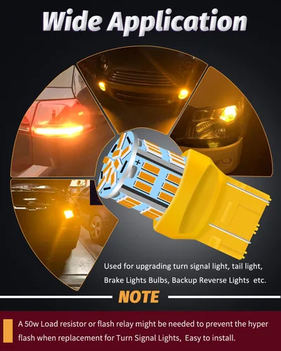 Miniatura 7 de 7440 7443 Bombillas LED de Señal de Giro Intermitente Luz Ámbar 7441 7444 T20 W21W WY21W Bombilla LED para Luz de Marcha/Trasera/Estacionamiento