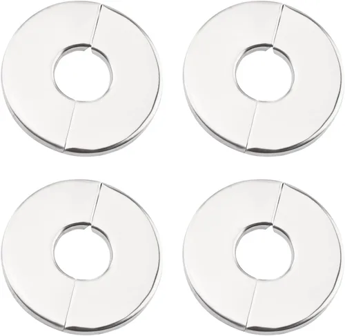 INCREWAY Brida dividida de pared, 4 piezas de placa redonda de escudo de acero inoxidable, kit de repuesto y reparación de brida dividida para tubo