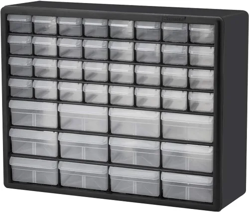 Miniatura 4 de 24 piezas de plástico para almacenamiento de herramientas y gabinete con cajones para manualidades de Akro-Mils 10124, medidas: 20 pulgadas x 16