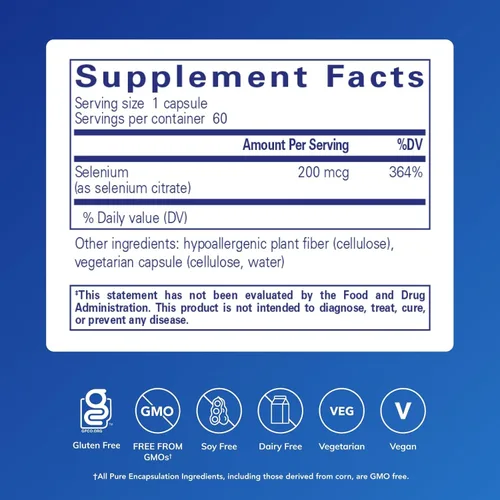 Miniatura 2 de Pure Encapsulations Selenio (Citrato) - para el apoyo del sistema inmunológico y la salud celular - Suplemento antioxidante - Apoya el flujo