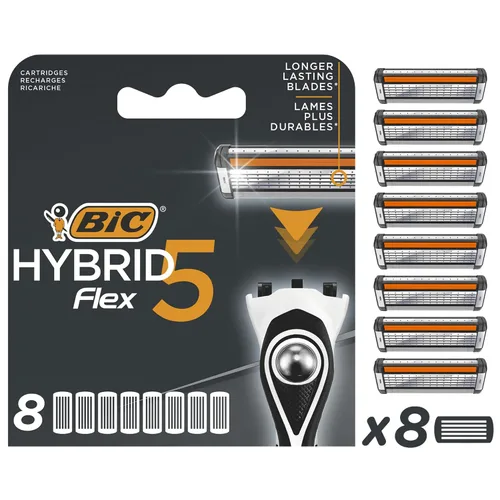 Miniatura 4 de BIC Hybrid 5 Flex - Recambios de afeitadora para hombre con 5 cuchillas móviles Nano-Tech con revestimiento de titanio, caja de 4 cartuchos