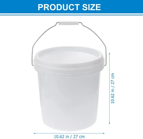 Miniatura 2 de Homoyoyo Cubo de agua de plástico blanco Mango portátil para uso doméstico Almacenamiento para actividades al aire libre y tareas domésticas