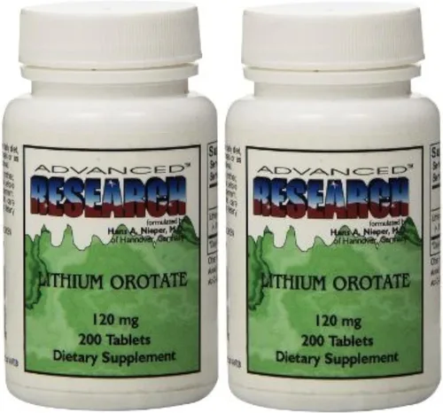 NCI Advanced Research Dr. Hans Nieper Tabletas de orotato de litio 120 mg 200 comprimidos (paquete de 2)