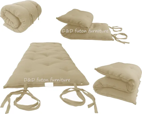 Miniatura 4 de D&D Futon Furniture Tan - Colchón tradicional japonés para futón, 3 x 30 x 80, futón Shiki relleno de algodón, espuma, fibra de poliéster