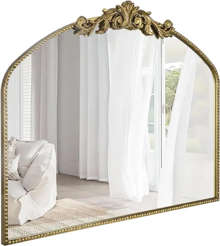 Miniatura 8 de AIXI HOME - Espejo de pared arqueado negro antiguo de cuerpo entero, 22"x65", espejo de pie elegante vintage Arendahl con marco de metal
