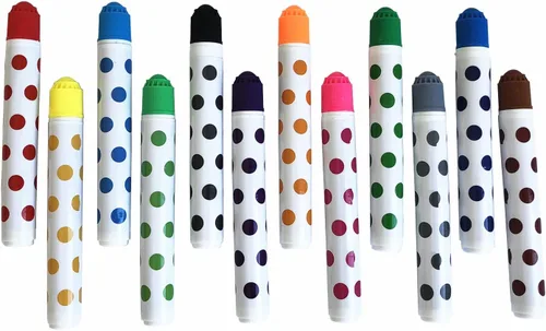 Yuanhe Marcadores de Bingo, paquete de 12 en colores variados, marcadores de arte de puntos, marcadores de bingo