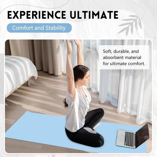 Miniatura 6 de Breling Paquete de 4 toallas de yoga calientes de 72 x 24 pulgadas, tapete de microfibra antideslizante, absorbente de sudor, suave, tapete esencial