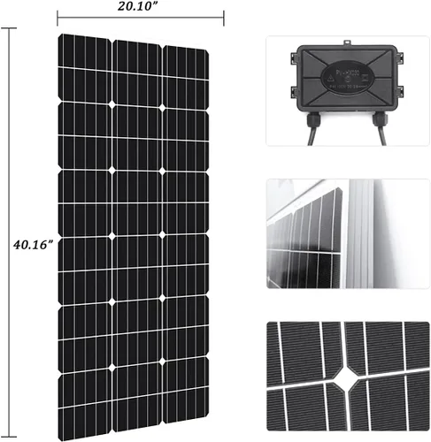 Miniatura 5 de Kit generador de turbina eólica de panel solar de 300 W: turbina eólica de 100 W 12 V + panel solar monocristalino de 100 W + controlador de carga +