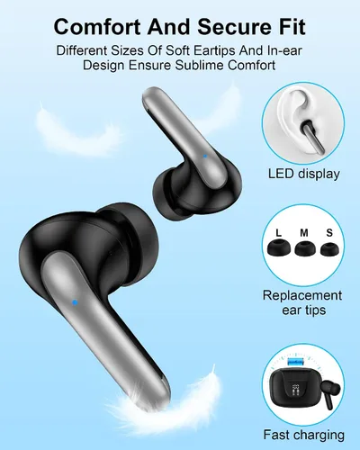 Miniatura 5 de Auriculares inalámbricos Samsung para Samsung Galaxy A17 A16 S26 Ultra S26+ S25, auriculares intrauditivos Bluetooth para iPhone17 Pro Max