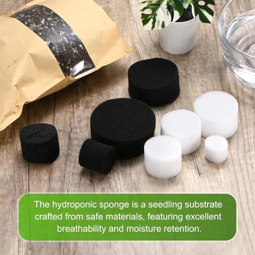 Miniatura 5 de M METERXITY Paquete de 50 esponjas hidropónicas, esponjas cilíndricas de medio de cultivo de 1.97 pulgadas para plantar herramientas de Blanco