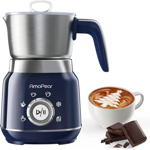 Miniatura 10 de Espumador de leche y vaporizador, máquina de espuma eléctrica 6 en 1 para café, calentador de leche de 16.9 oz/16.9 fl oz para latte, macchiato
