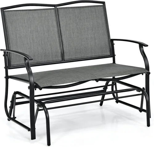 Miniatura 10 de Giantex Bancos planeadores de patio para exteriores, silla mecedora con marco de acero, capacidad de 400 libras, balancín de columpio para patio