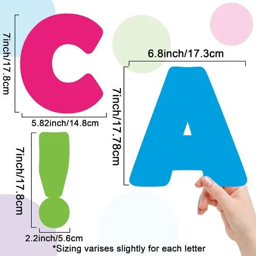 Miniatura 3 de Juego de 150 letras grandes de 6 pulgadas y puntuación, colorido alfabeto recortado para el aula para exhibir tablón de anuncios, escuela en casa