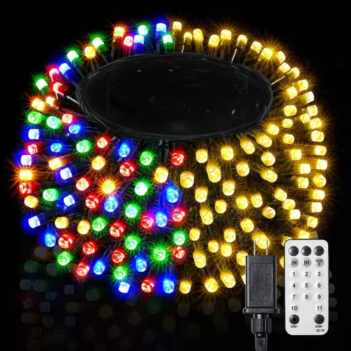 Miniatura 15 de BlcTec Luces de Navidad blancas cálidas, 300 luces LED de 108 pies para árbol de Navidad con 8 modos, impermeables, con certificación UL