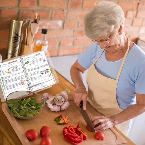 Miniatura 7 de Libro de recetas en blanco para escribir en tus propias recetas, carpeta de recetas familiares extraíble de tapa dura de 8.5 x 11 pulgadas con azul