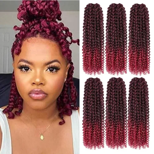 Miniatura 10 de Cabello de estilo Passion Twists de 14 pulgadas, cabello ondulado de ganchillo para mujeres negras, cabello rizado bohemio para trenzas de mariposa