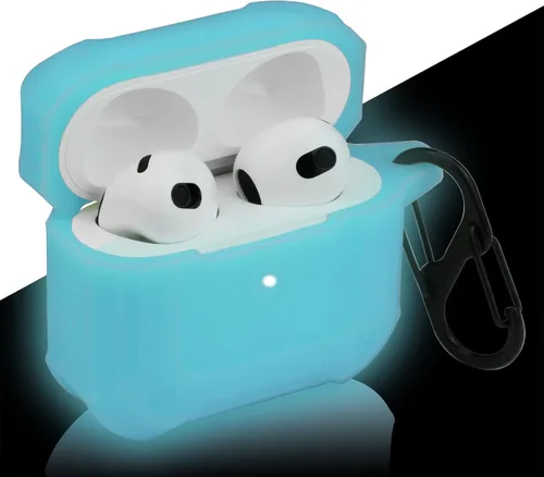 Miniatura 2 de LEFXMOPHY Funda compatible con AirPods 3, AirPod de 3ª generación 2021, protector de silicona azul prémium con llavero para hombres, niños, mujeres