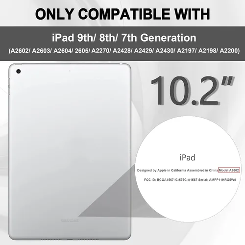 Miniatura 8 de Funda para iPad de 7ª/8ª generación, funda para iPad 10.2, híbrida, resistente, a prueba de golpes, funda de protección contra caídas construida