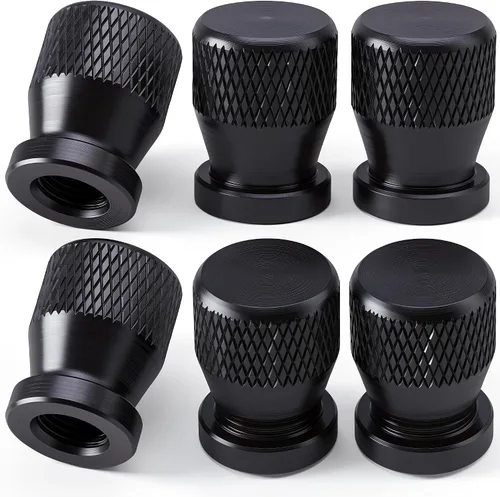 Miniatura 29 de 4 piezas de tapas de válvula de rueda con forma de punta, válvula de rueda de aleación de aluminio con punta, tapas de aire universales a prueba