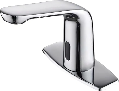 Miniatura 7 de Grifo de lavabo de baño sin contacto con sensor de movimiento automático, manos libres, grifos comerciales cromados con válvula mezcladora