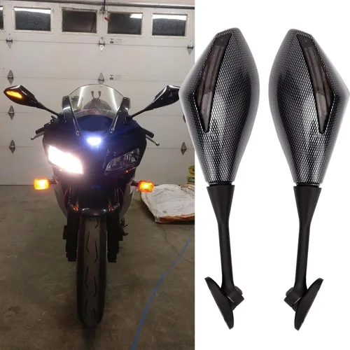 Miniatura 2 de Espejos retrovisores LED para motocicleta con señal de giro compatibles con Honda CBR250R CBR 600 RR de 2011 a 2013