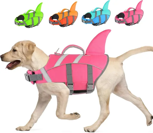 Miniatura 28 de Doglay Chaleco salvavidas para perro, tejido antidesgarros Ripstop, lindo chaleco salvavidas para perros con flotabilidad superior y asa de rescate