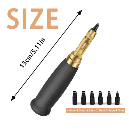 Miniatura 2 de TLKKUE Perforadora Ajustable de Tornillo con Mango de Madera Negra Herramienta Automática de Perforación con 6 Puntas