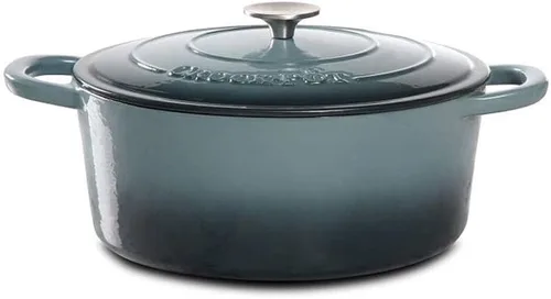 Miniatura 7 de Crock Pot olla para horno holandés de hierro fundido artesanal de 7 cuartos de galón, Rojo escarlata