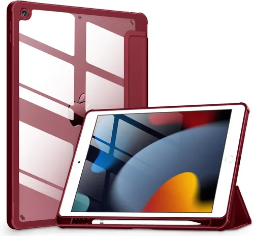Miniatura 27 de VIKESI - Funda para iPad de 9ª / 8ª / 7ª generación de 10.2 pulgadas (lanzada en 2021/2020/2019), parte trasera transparente, cubierta de marco